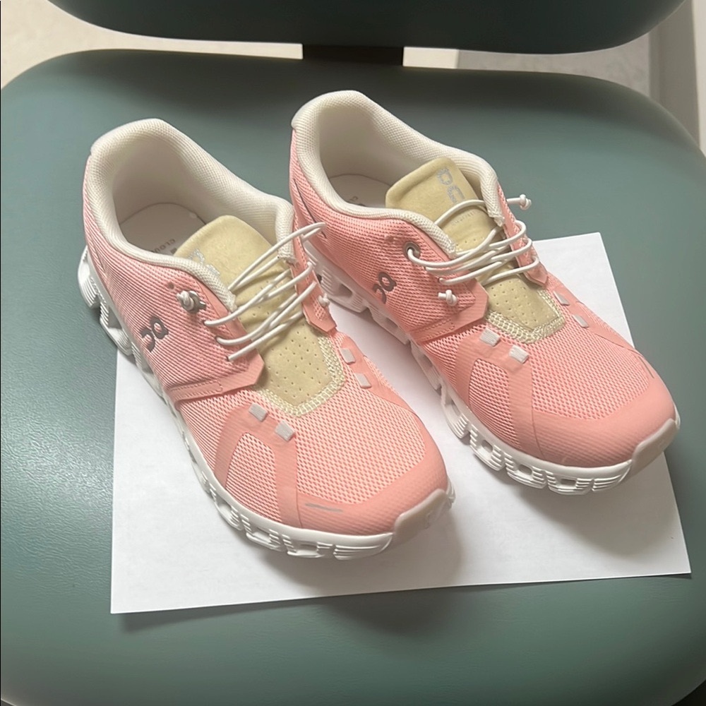 Pink and Cream Athletic Sneakers